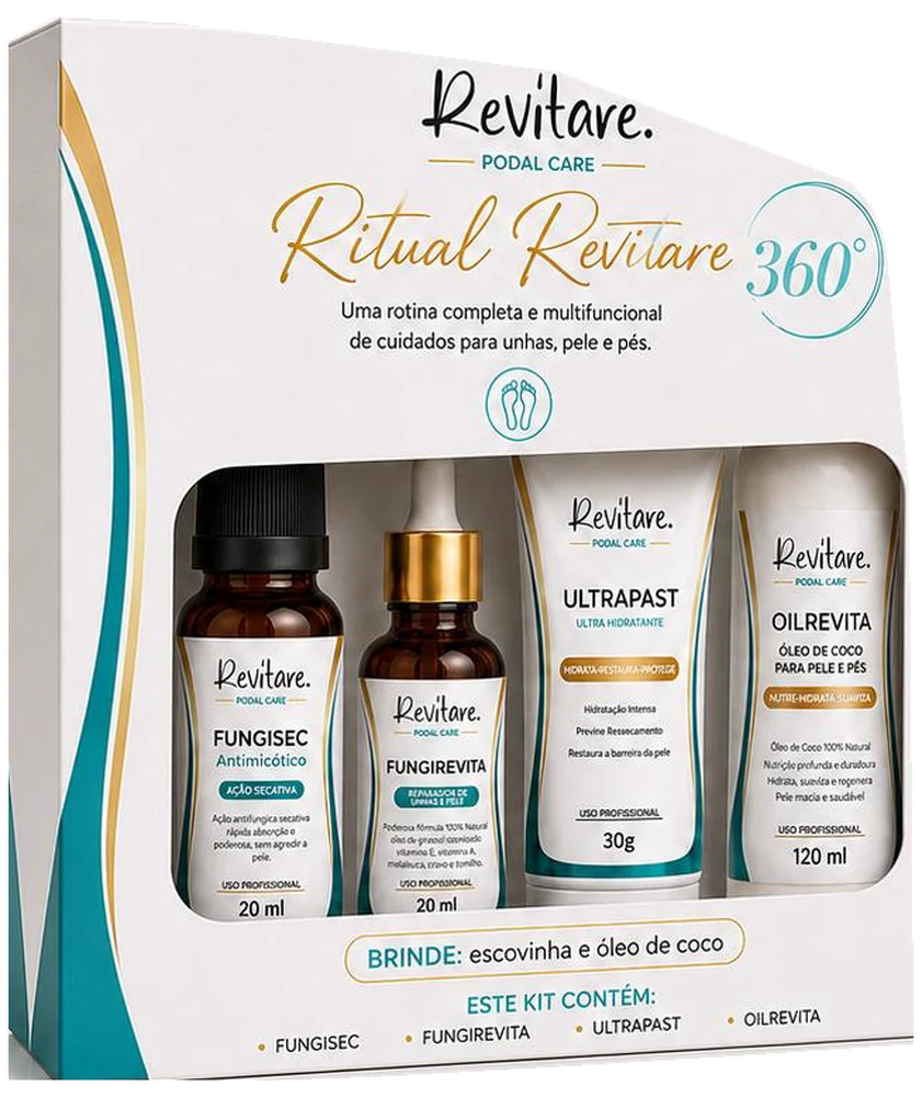 Caixa do Ritual Revitare 360 graus com os quatro produtos