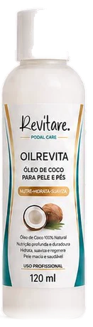 Oilrevita — Óleo de coco para pele e pés, 120 ml